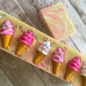 Vibrant Ice Cream Cone Kids Soap